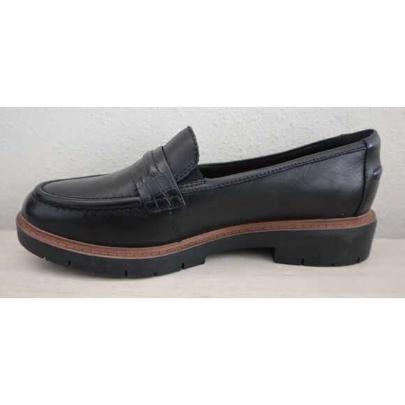Clarks Collection Women's Sz 8.5W Black Westlynn Bay Leather Loafers - Picture 10 of 14